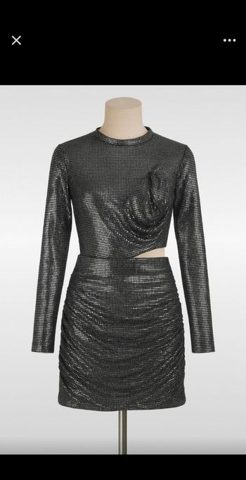 Robe maje argentée gris-noir