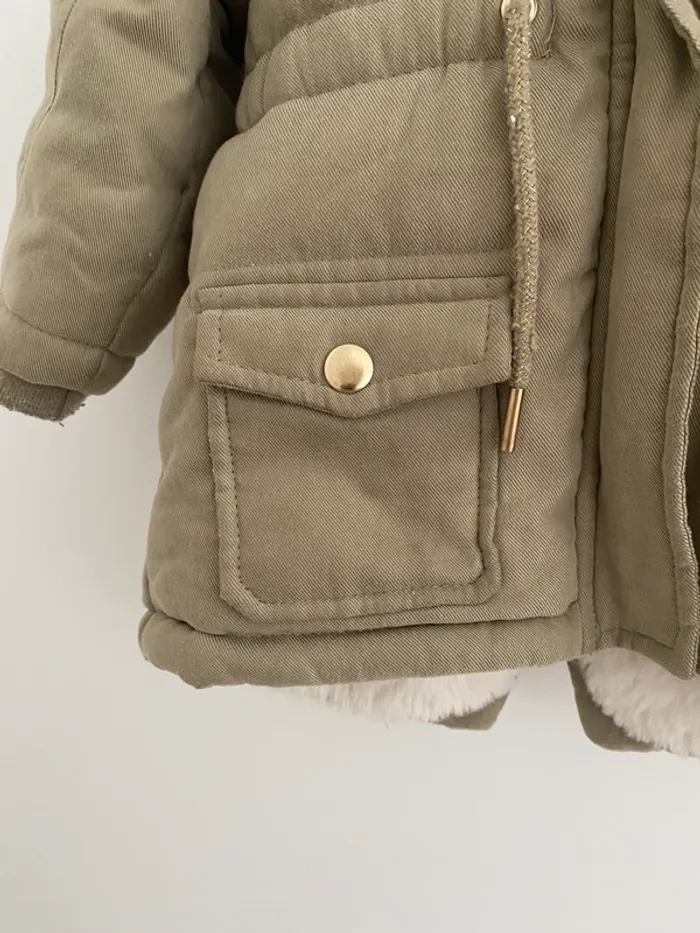 Manteau automne hiver bebe fille kaki - photo numéro 3
