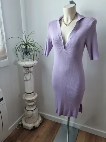 Robe longue en maille lilas Noisy May