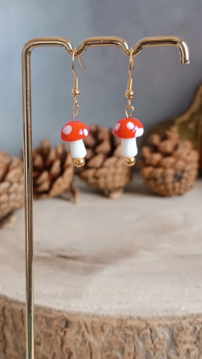 Jolie petite parure champignon rouge - photo numéro 5