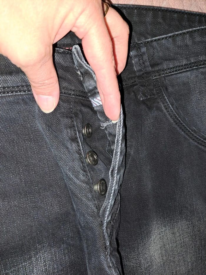 Pantalon noir délavé comme neuf carnet de vol homme - photo numéro 3