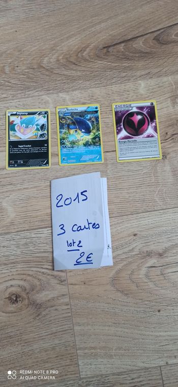 Lot de 3 cartes pokemon 2015