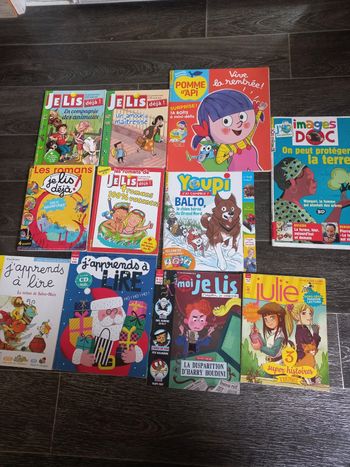 Lot 11 magazines enfant je lis deja pomme.d'api youpi julie  images docs moi je lis
