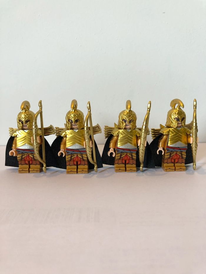 Figurine type lego 4elfes archers.le seigneur des anneaux