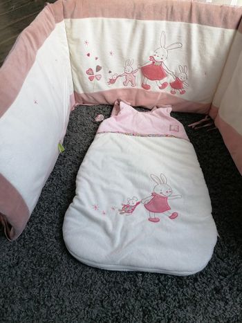 Ensemble tour de lit et gigoteuse moulin roty