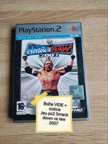 Boîte VIDE et notice jeu ps2 Smack down 2007