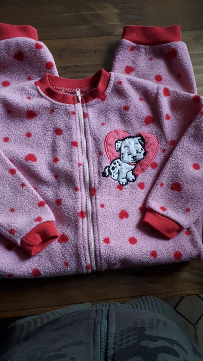 Grenouillère polaire rose 3 ans