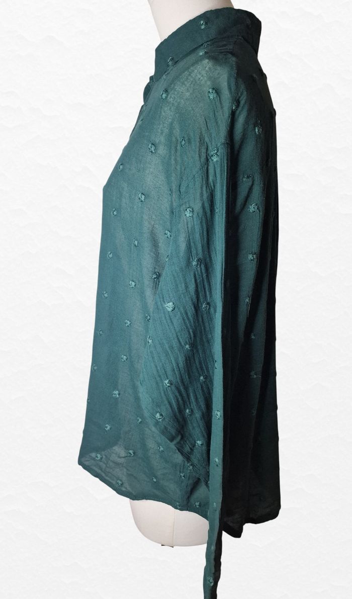 Chemisier manches longues Stradivarius –Taille S – Vert – État : Très bon - photo numéro 2