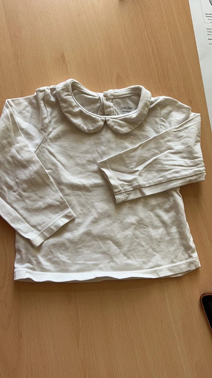 T-shirt manche longue col Claudine