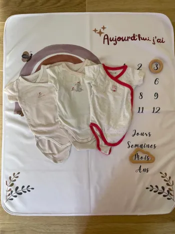 Lot de 3 bodies manches courtes - Fille - 3 mois