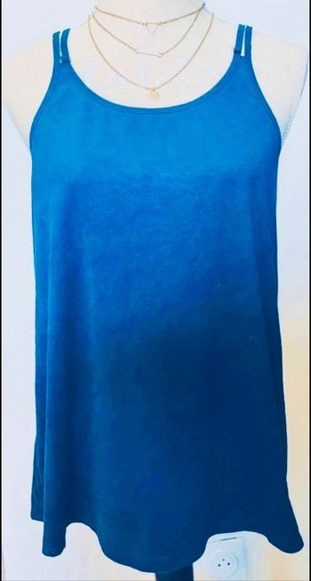 Blouse oversize vintage aspect peau de pêche bleue marine Only & u