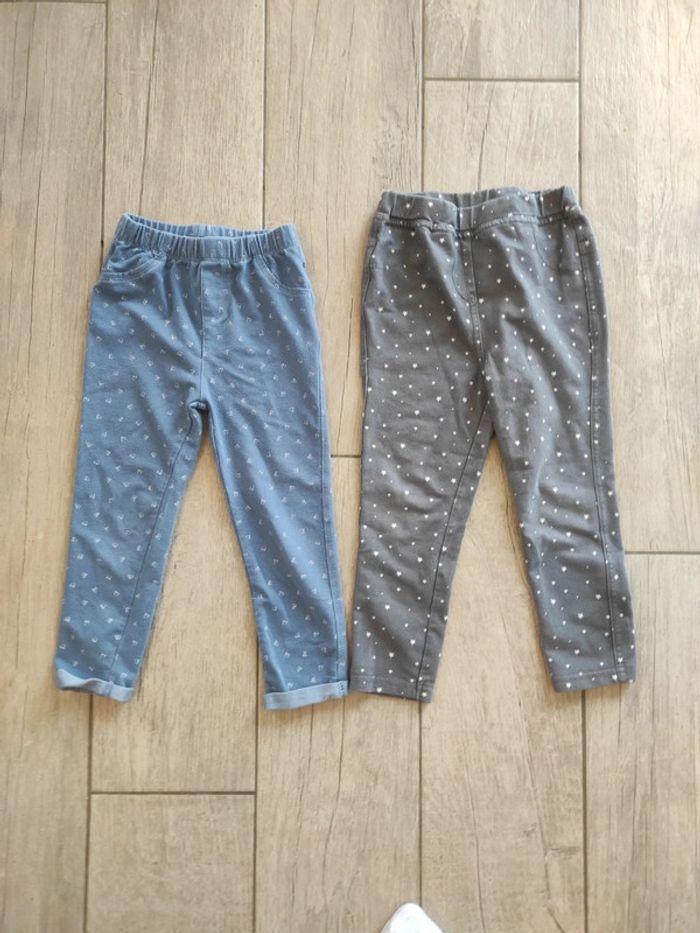 Lot de 2 pantalons filles souples 3/4 ans
