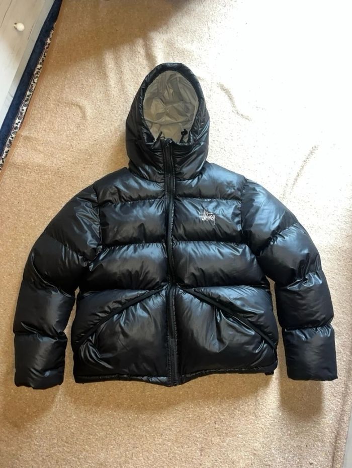 Doudoune Stüssy noire/grise, taille L - photo numéro 2