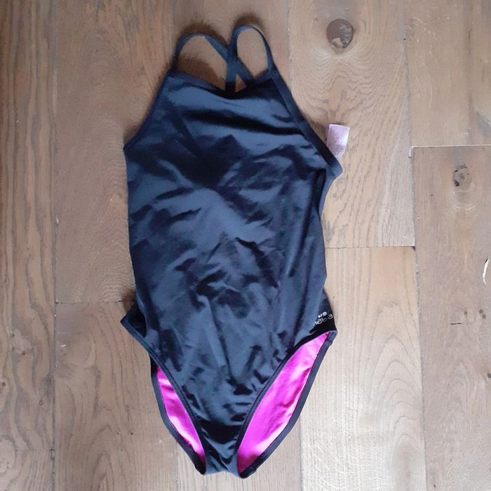 Maillot de bain noir rose 14 ans decathlon