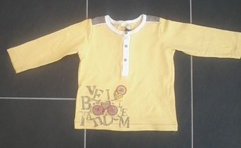 Tee shirt manches longues "vélo" garçon 18 mois Sergnt Major