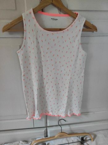 Débardeur Vertbaudet blanc avec Cerises fluo