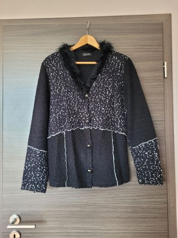 Veste boutonnée finette laine mohair