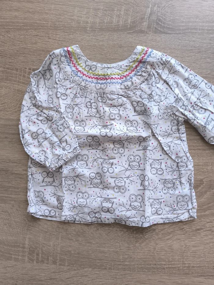 Haut léger hiboux manches longues 6 mois dpam