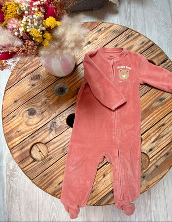 Pyjama velours rose Kiabi - Taille 12 mois