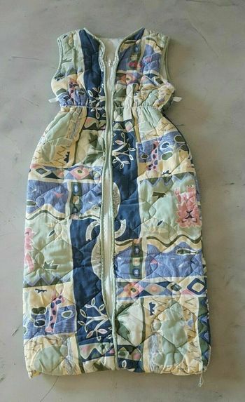 Gigoteuse bleu en coton matelassé motifs jungle 9, 18 mois, 95 cm de longueur