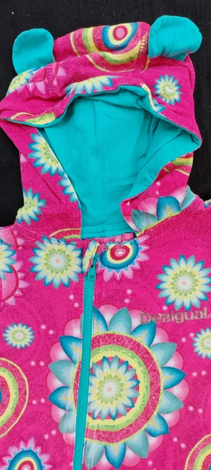 Combinaison style Desigual 👶 capuche à oreilles – 62cm Fille - photo numéro 2