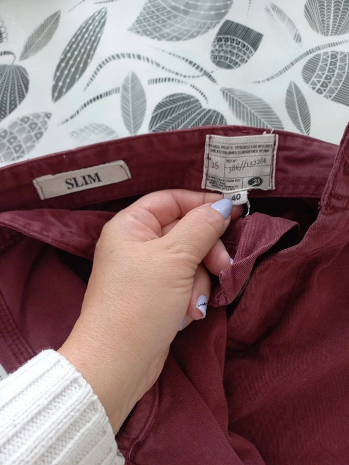 Jean Bordeaux slim homme - photo numéro 4