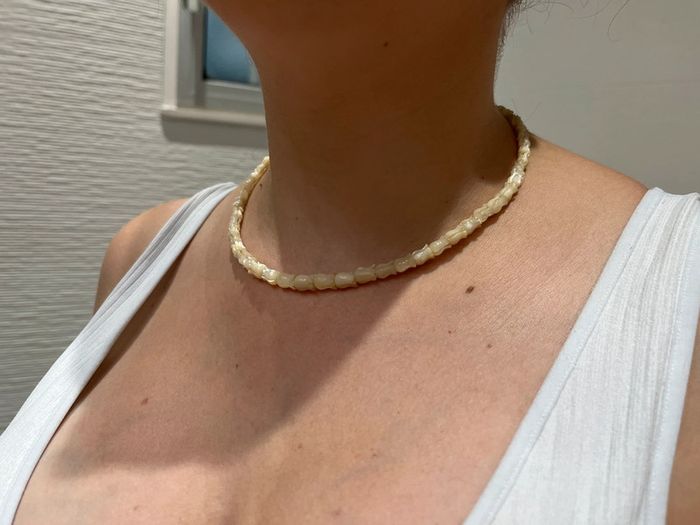 Collier en nacre ancien hawaïen perle tulipe