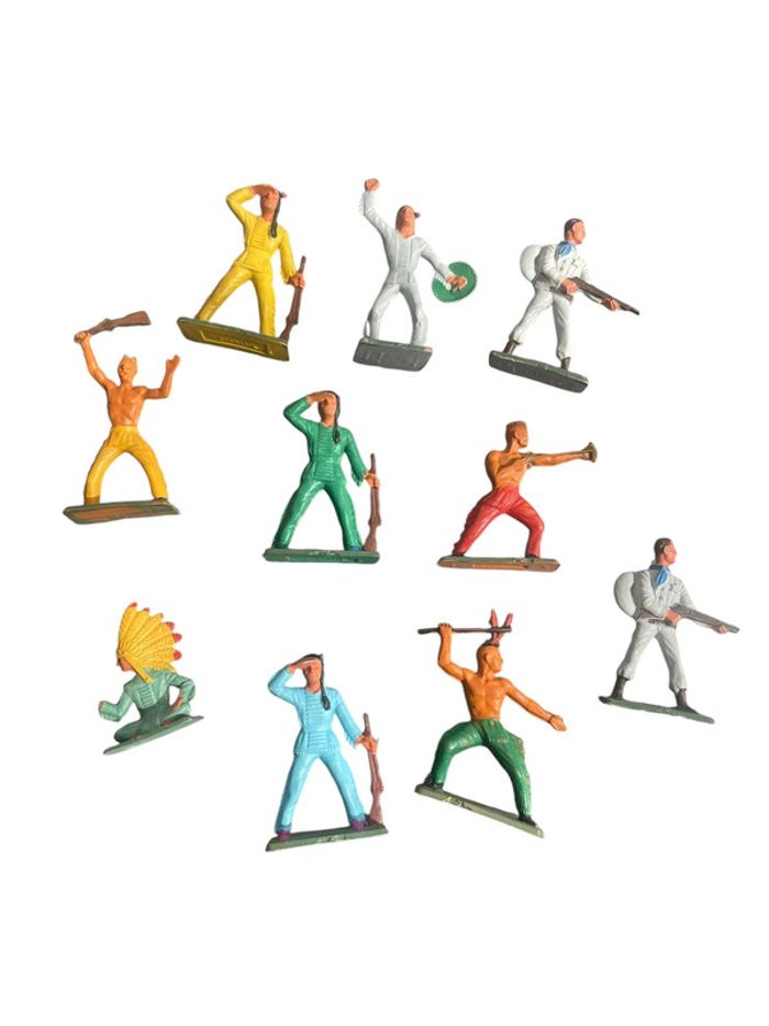 Figurines Starlux indiens et cow boys X 10 - photo numéro 2