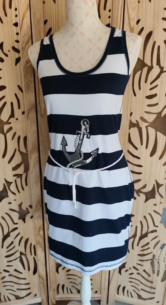 Robe marinière Encre en sequins T 38 Heine - photo numéro 3