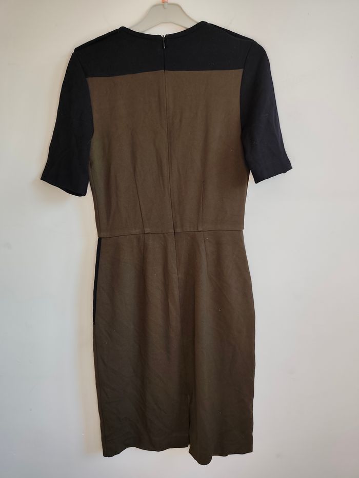 Robe Mango Suit S – bicolore kaki/noir, effet tailleur chic - photo numéro 3