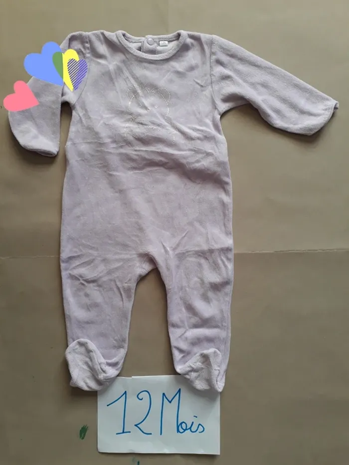 Pyjama / Grenouillère velours 12 Mois