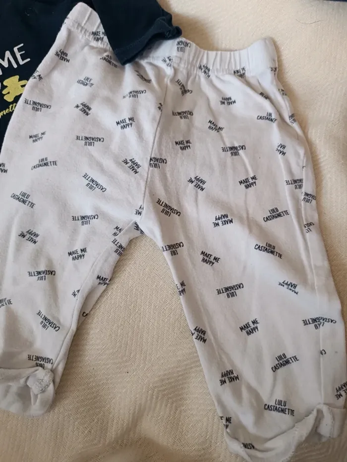 🎀 jolie pyjama bleu marine et blanc deux pièce lulu castagnette taille 6 mois 🎀 - photo numéro 2