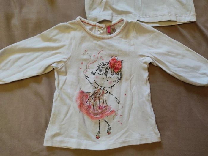 Lot de 2 T-shirts manches longues fille taille 6 mois. Orchestra - photo numéro 3