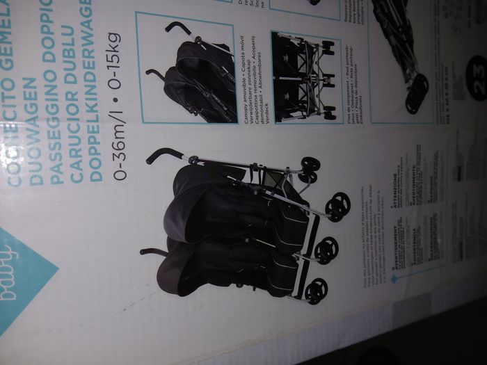 poussette double dans son carton neuf tex baby 0/36 mois - photo numéro 5