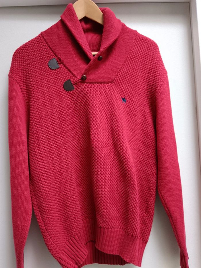 Pull col châle bordeaux - photo numéro 2