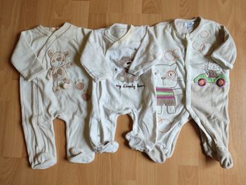 Lot de 3 pyjamas grenouillères chauds hiver en 3M