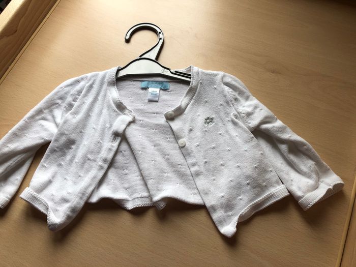 Gilet blanc 6 mois fille okaidi