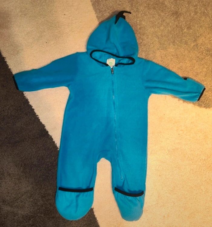 Jolie combinaison polaire dinosaure avec pieds et mains retroussables 6-12 mois