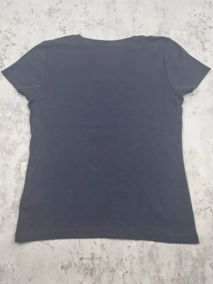 T-shirt col V Tommy Hilfiger bleu marine – Taille M Femme - photo numéro 4