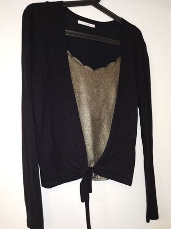 Pull original camaieu noir et doré