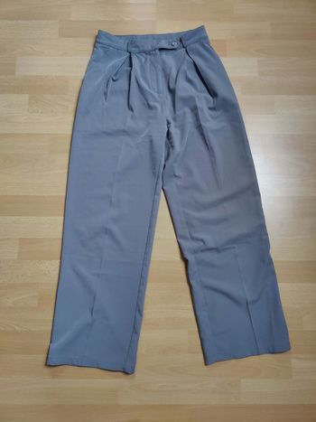 Pantalon fluide large classe gris 