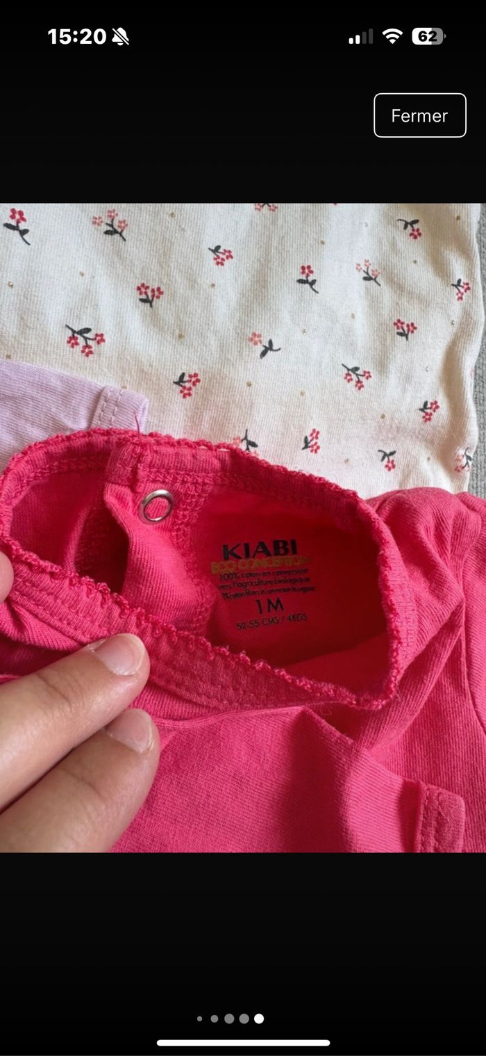 Lots 4 pyjamas Kiabi 1 mois bébé fille - photo numéro 6
