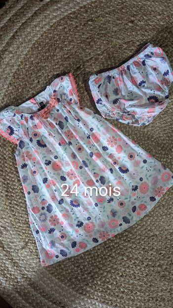 Jolie robe liberty + bloomer assorti - 24 mois