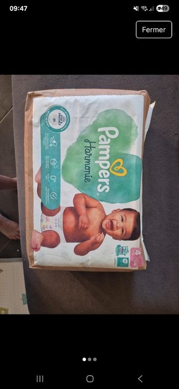 Paquet de 36 couches pampers harmonie