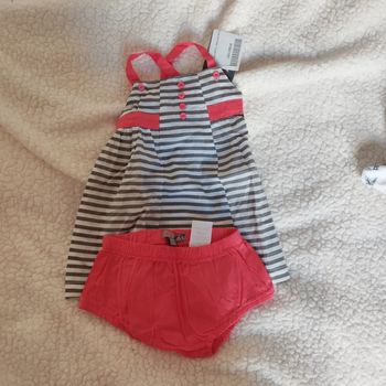 Ensemble robe bloomer 9 mois neuf