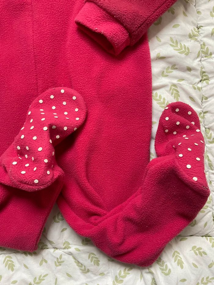 pyjama grenouillère en polaire rose 3 ans plumting - photo numéro 5