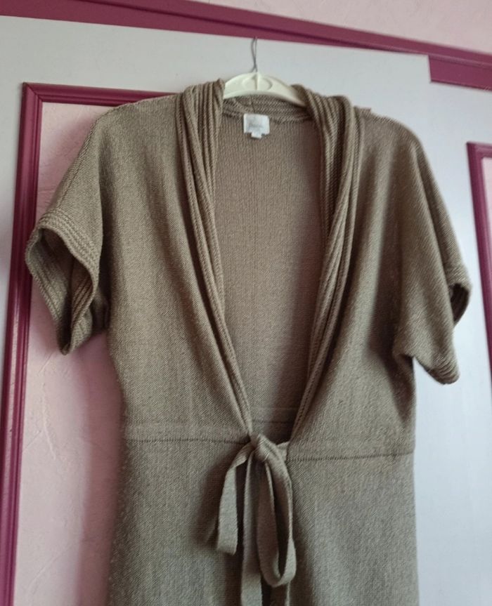 Gilet beige long sans manches T.3 (42) - photo numéro 4