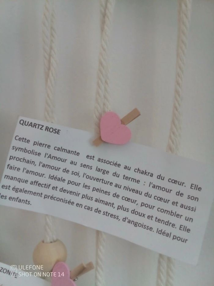 Collier quartz rose et arbre de vie doré - photo numéro 2