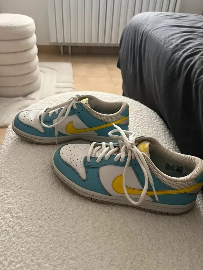 Dunk low nike bleu/jaune - photo numéro 6