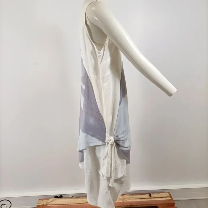 Robe asymétrique été Mado et les Autres lin coton taille 38 coupe originale fluide bohème A1569 - photo numéro 12